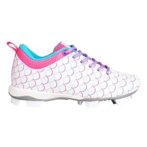NEW RIP-IT girls' play ball softball cleat in white/pink/purple